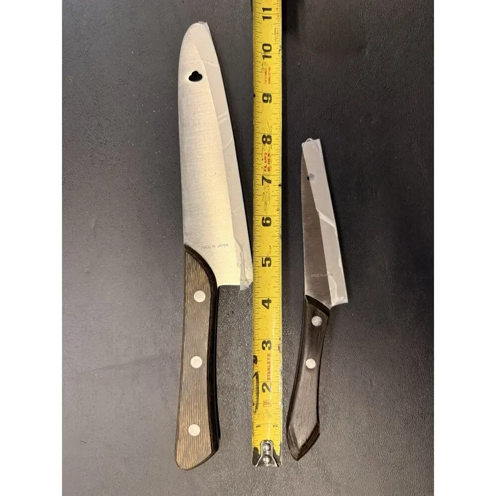 MAC Japan Kitchen Knife Set 2 Pc Chef & Utility Knives Wood Handles